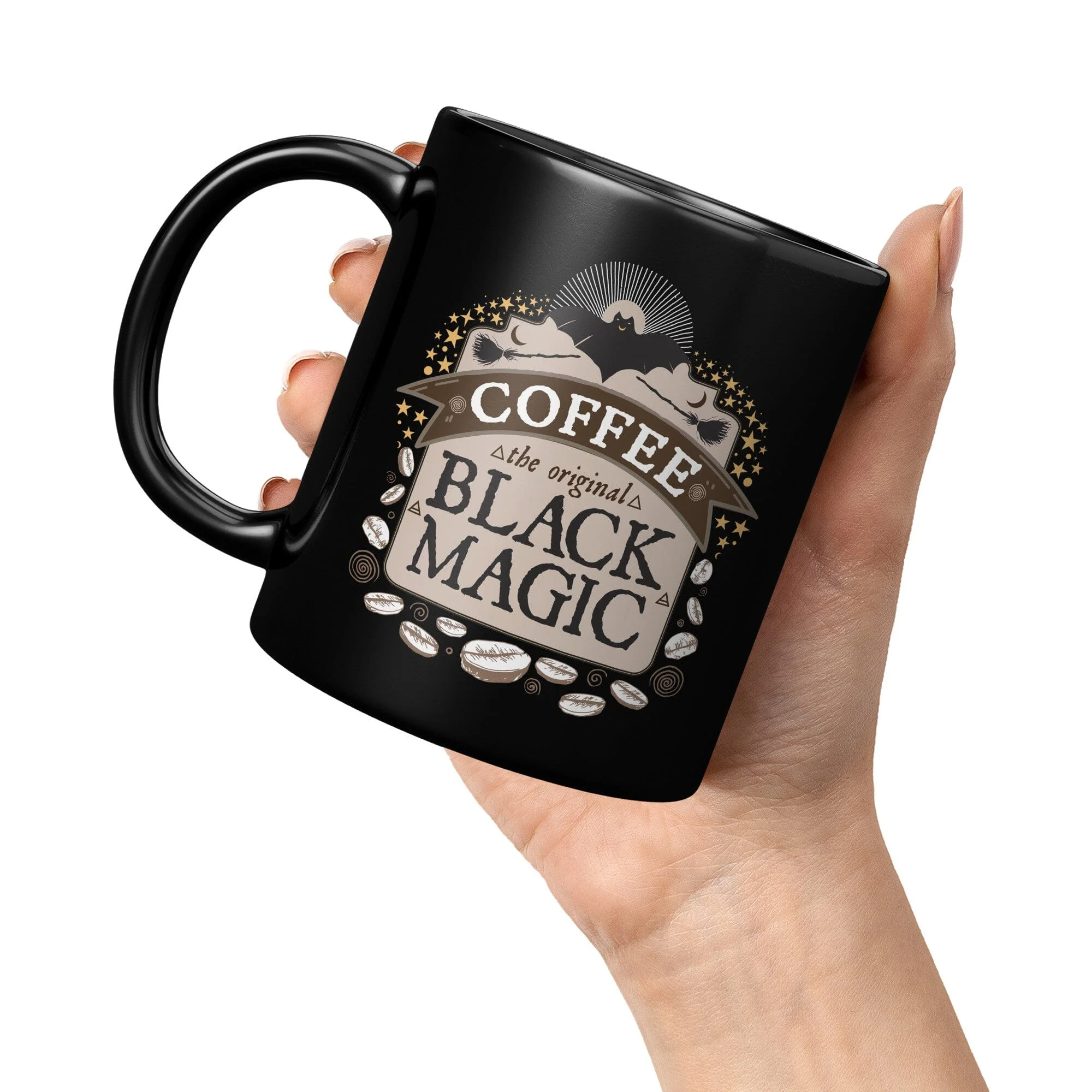 Coffee The Original Black Magic - 11oz Black Mug - Image 3
