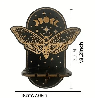 Moth Moon Wooden Floating Altar Shelf - Image 3