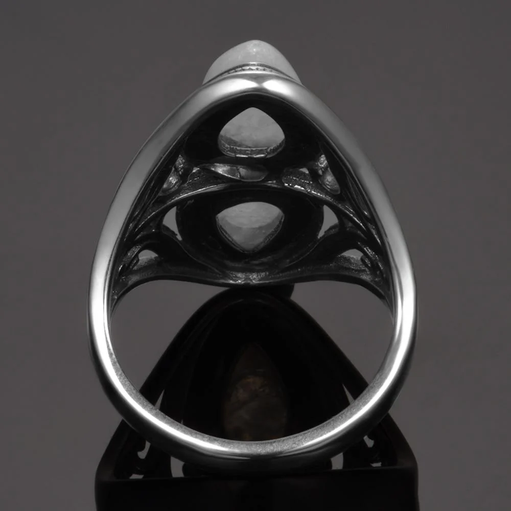 Natural Rainbow Moonstone Ring - Image 4