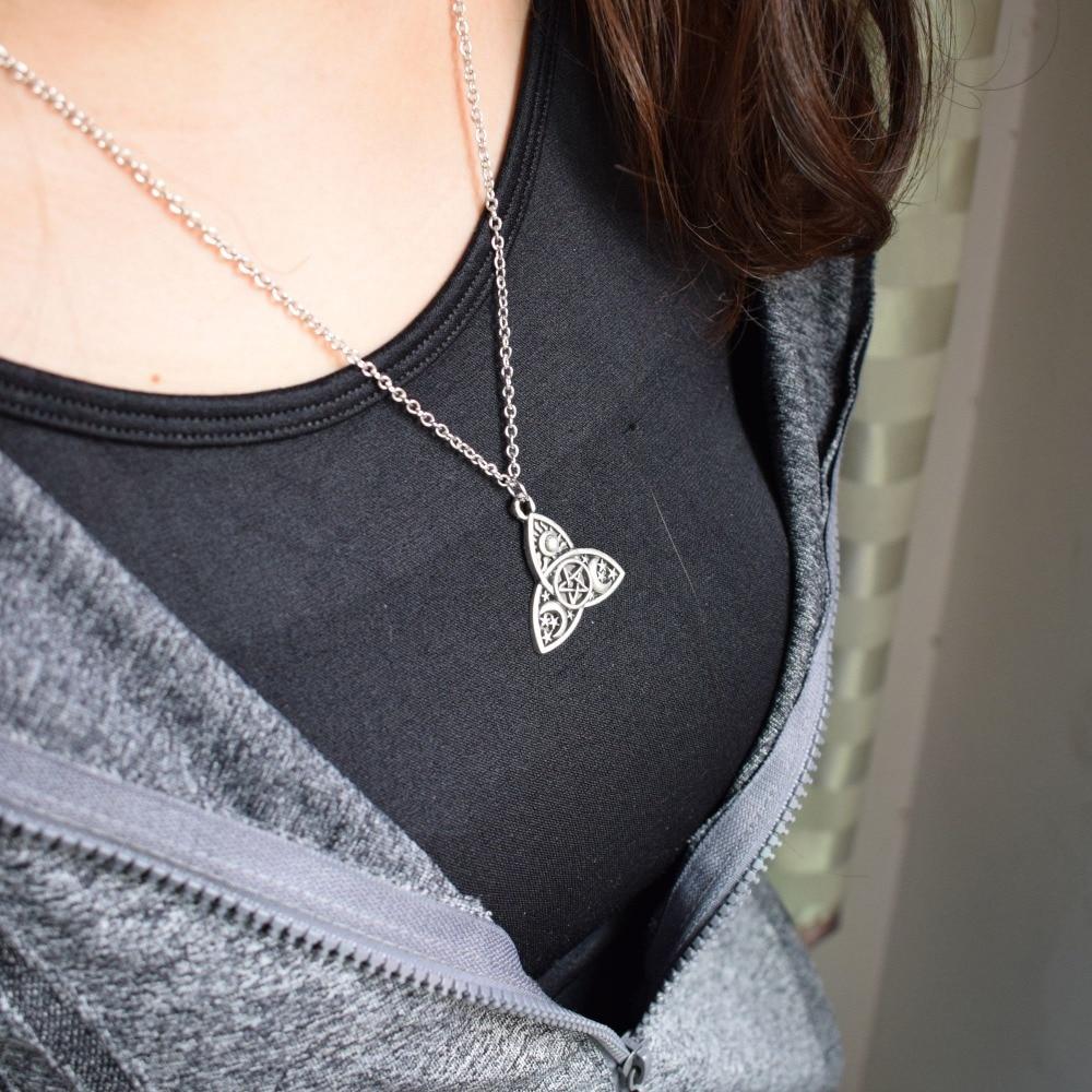 Triple Moon Goddess Triquetra Necklace - Image 3
