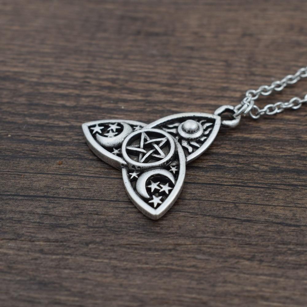 Triple Moon Goddess Triquetra Necklace - Image 4