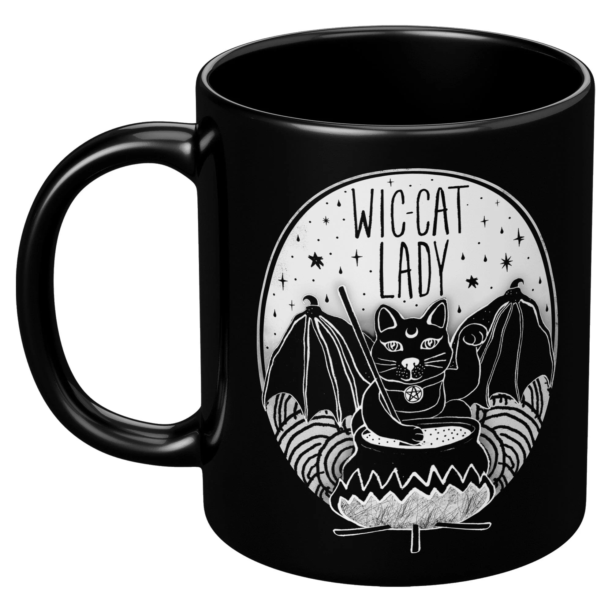 Wic-cat Lady - 11oz Black Mug - Image 4
